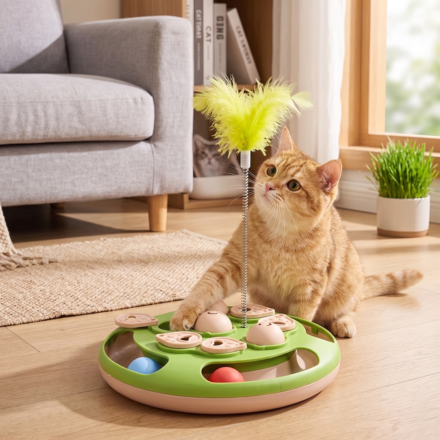 3-in-1 Interactive Cat Puzzle & Teaser Toy