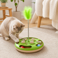 Interactive Cat Puzzle Feeder & Feather Toy