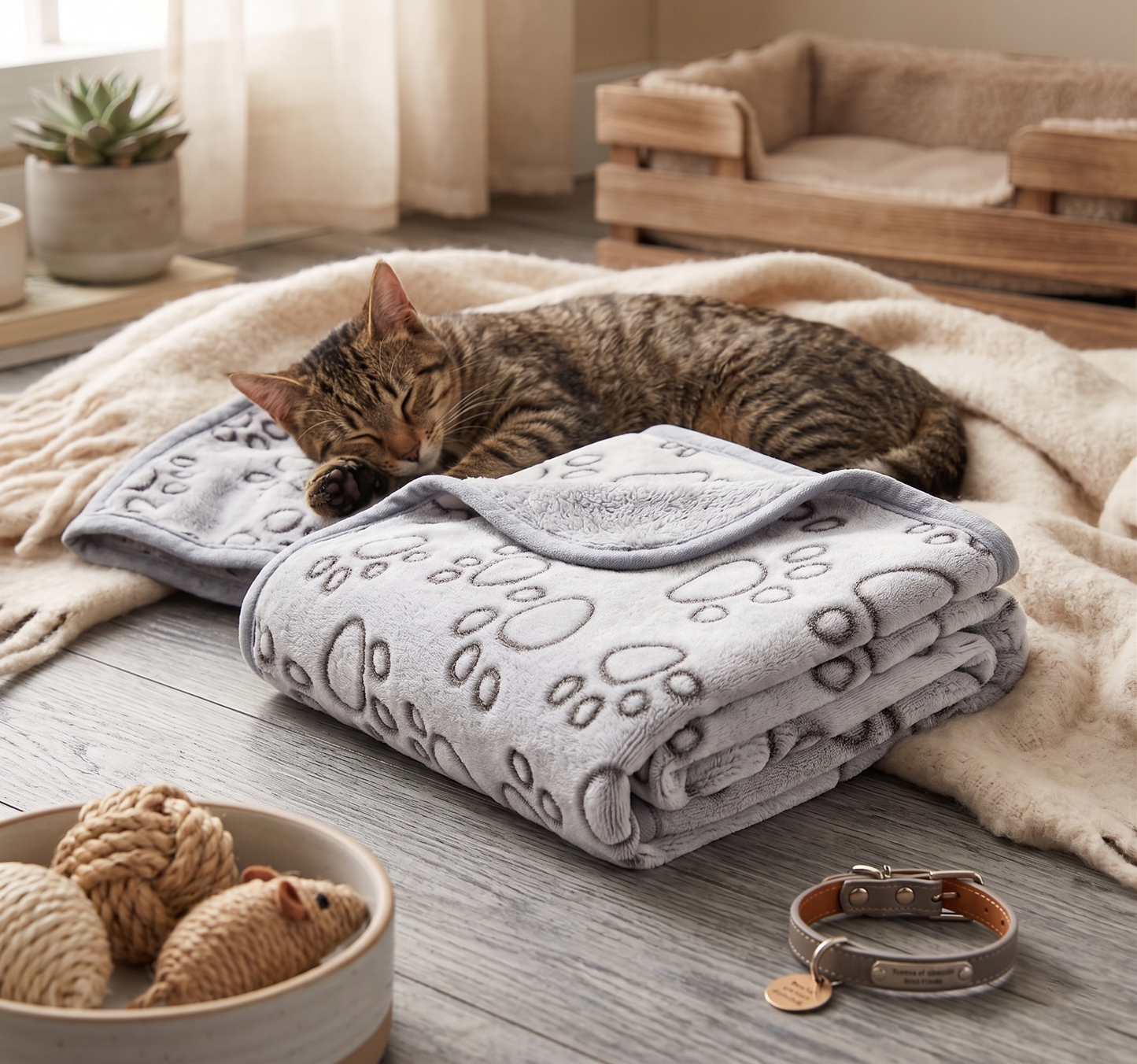 Small To Medium Premium Pet Blanket - Grey