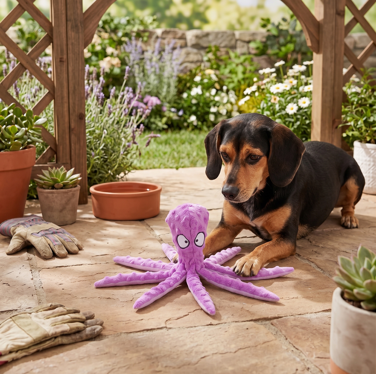Octo-Pal Purple Plush Dog Toy
